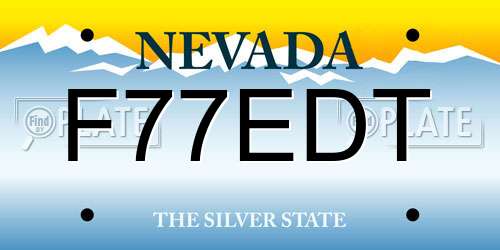 F77EDT Nevada License Plate
