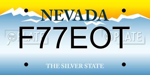 F77EOT Nevada License Plate