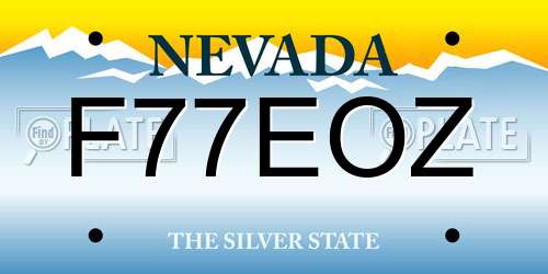 F77EOZ Nevada License Plate