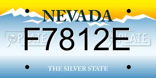 F7812E Nevada License Plate