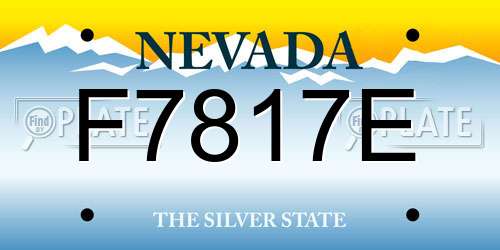 F7817E Nevada License Plate