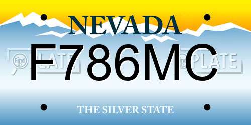 F786MC Nevada License Plate