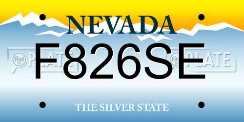 F826SE Nevada License Plate