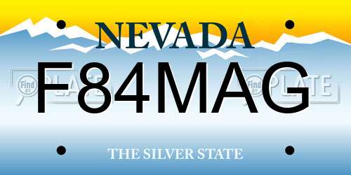 F84MAG Nevada License Plate