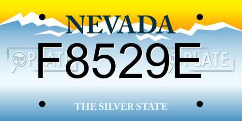 F8529E Nevada License Plate