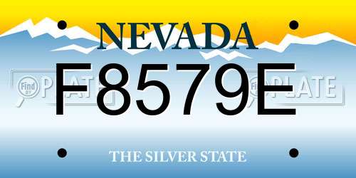 F8579E Nevada License Plate