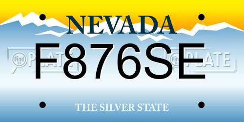 F876SE Nevada License Plate