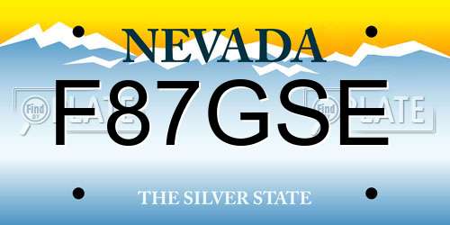 F87GSE Nevada License Plate