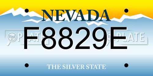 F8829E Nevada License Plate