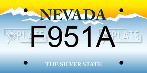 F951A Nevada License Plate
