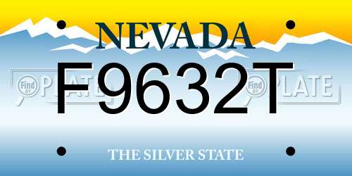 F9632T Nevada License Plate