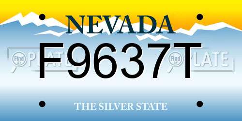 F9637T Nevada License Plate