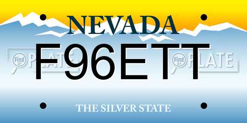 F96ETT Nevada License Plate