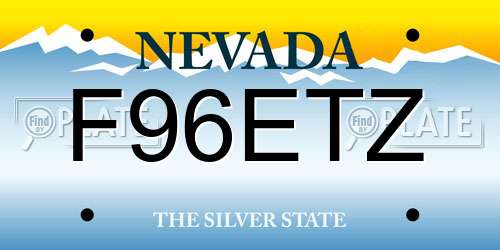 F96ETZ Nevada License Plate