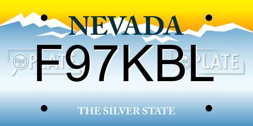 F97KBL Nevada License Plate