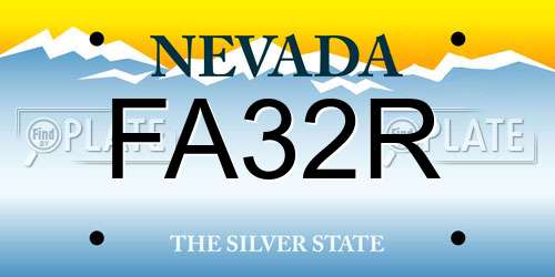 FA32R Nevada License Plate