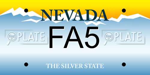 FA5 Nevada License Plate