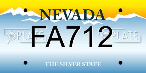 FA712 Nevada License Plate