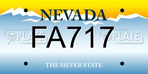 FA717 Nevada License Plate