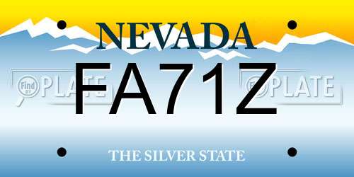 FA71Z Nevada License Plate