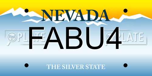 FABU4 Nevada License Plate