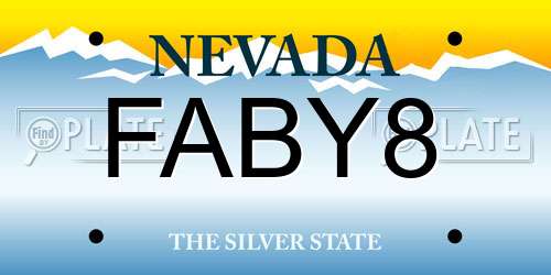FABY8 Nevada License Plate
