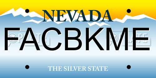 FACBKME Nevada License Plate