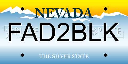 FAD2BLK Nevada License Plate