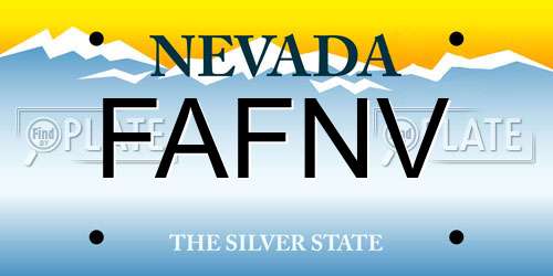 FAFNV Nevada License Plate