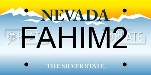 FAHIM2 Nevada License Plate