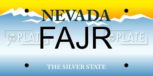 FAJR Nevada License Plate