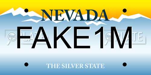 FAKE1M Nevada License Plate