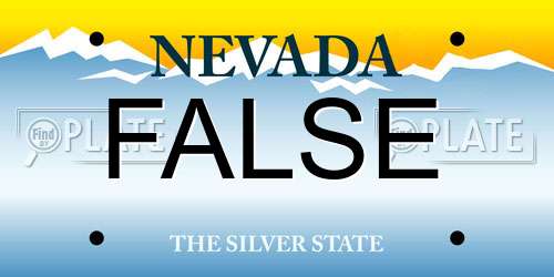 FALSE Nevada License Plate