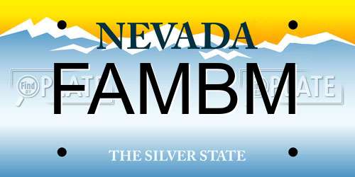 FAMBM Nevada License Plate