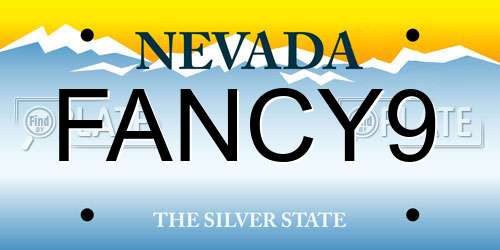 FANCY9 Nevada License Plate