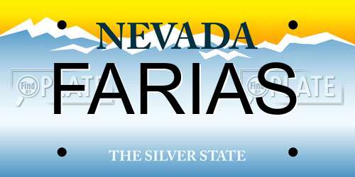 FARIAS Nevada License Plate