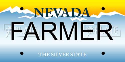 FARMER Nevada License Plate