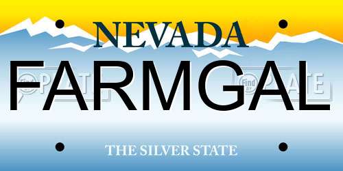 FARMGAL Nevada License Plate