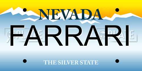 FARRARI Nevada License Plate