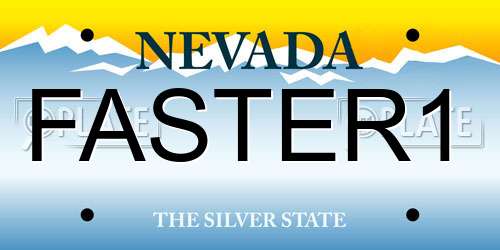 FASTER1 Nevada License Plate