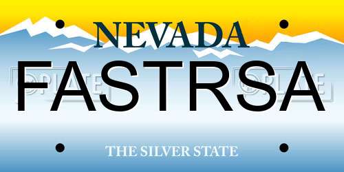 FASTRSA Nevada License Plate