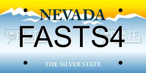 FASTS4 Nevada License Plate