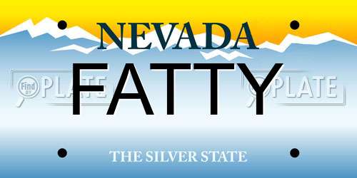 FATTY Nevada License Plate