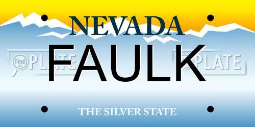 FAULK Nevada License Plate