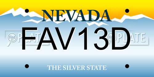 FAV13D Nevada License Plate