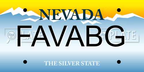 FAVABG Nevada License Plate