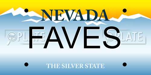 FAVES Nevada License Plate