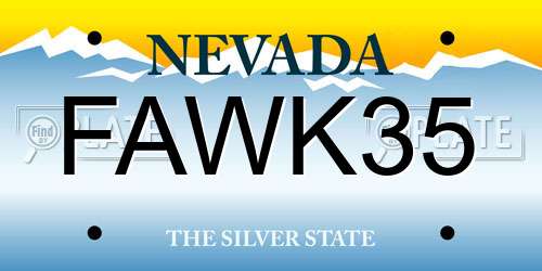 FAWK35 Nevada License Plate