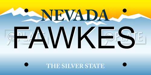 FAWKES Nevada License Plate