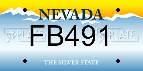 FB491 Nevada License Plate